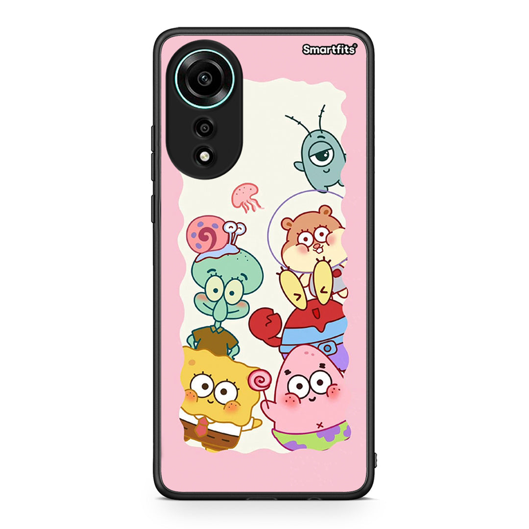 Oppo A78 4G Cute Companion θήκη από τη Smartfits με σχέδιο στο πίσω μέρος και μαύρο περίβλημα | Smartphone case with colorful back and black bezels by Smartfits