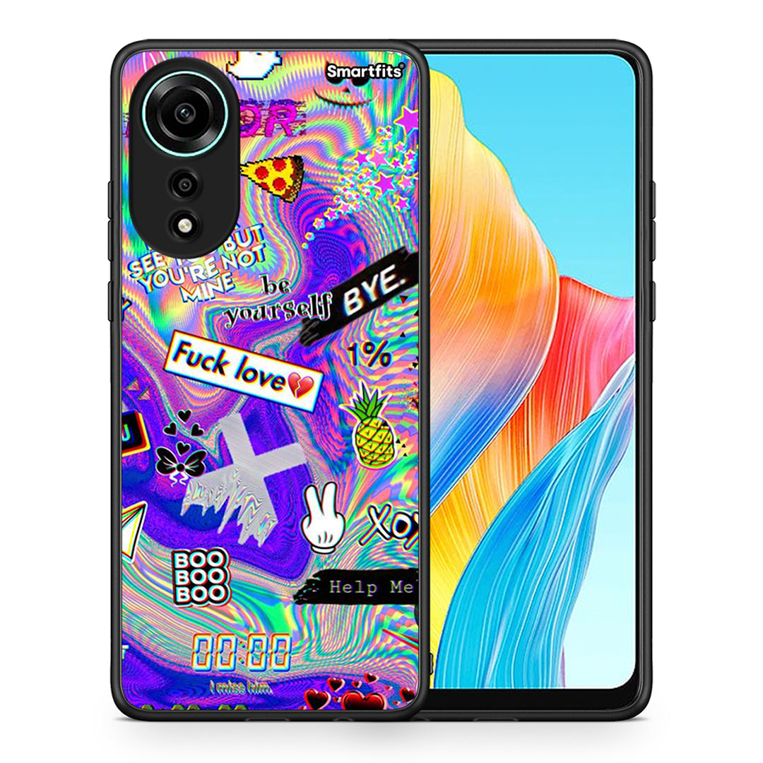 Θήκη Oppo A78 4G Game Over από τη Smartfits με σχέδιο στο πίσω μέρος και μαύρο περίβλημα | Oppo A78 4G Game Over case with colorful back and black bezels