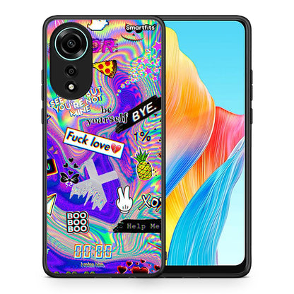 Θήκη Oppo A78 4G Game Over από τη Smartfits με σχέδιο στο πίσω μέρος και μαύρο περίβλημα | Oppo A78 4G Game Over case with colorful back and black bezels