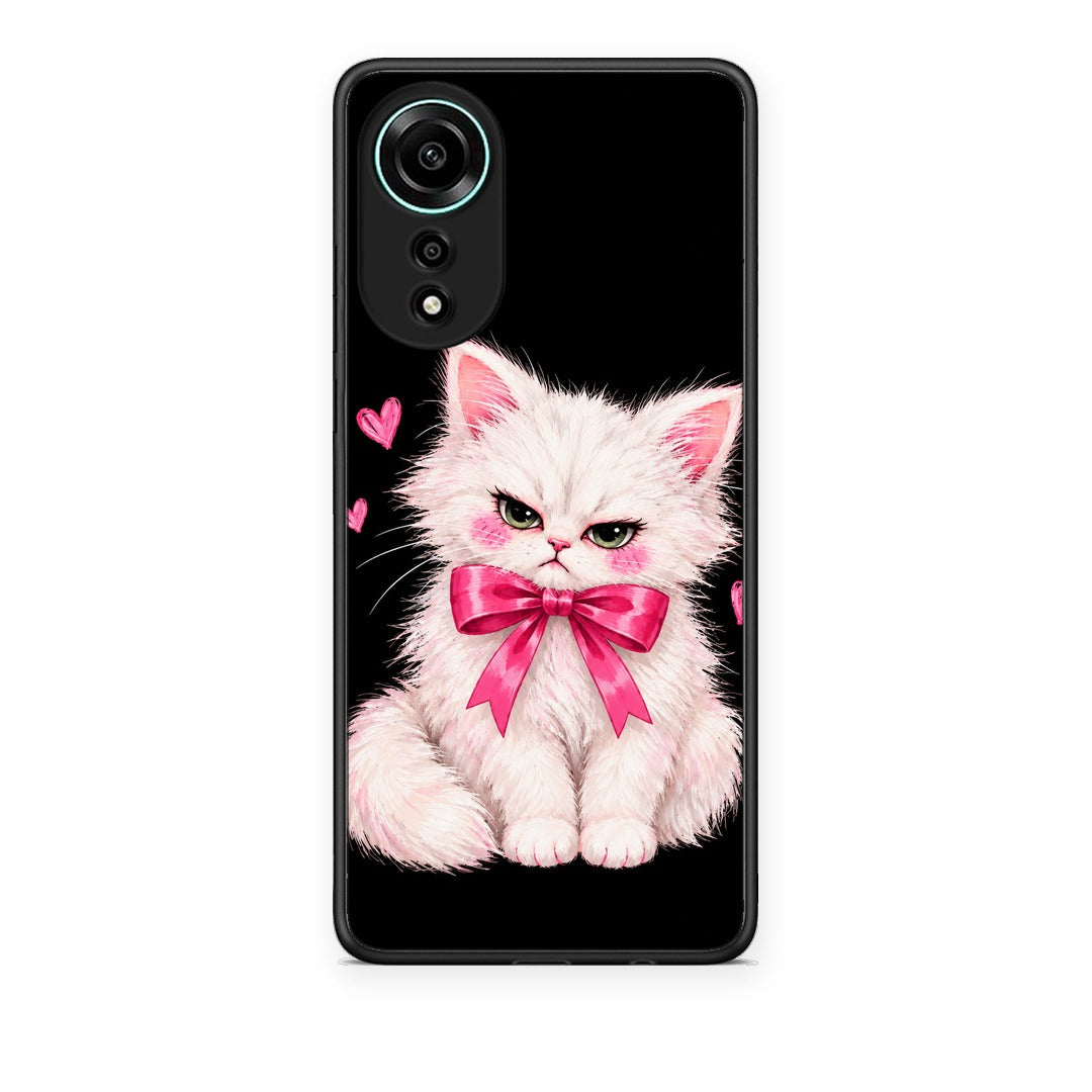 Θήκη Oppo A78 4G Grumpy Party Kitten on Black από τη Smartfits με σχέδιο στο πίσω μέρος και μαύρο περίβλημα | Oppo A78 4G Grumpy Party Kitten on Black case with colorful back and black bezels