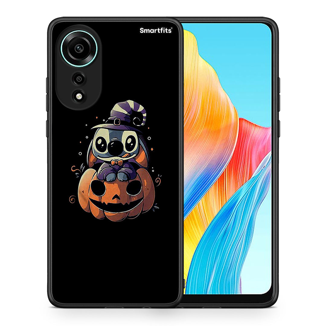 Θήκη Oppo A78 4G Halloween Stitch από τη Smartfits με σχέδιο στο πίσω μέρος και μαύρο περίβλημα | Oppo A78 4G Halloween Stitch case with colorful back and black bezels