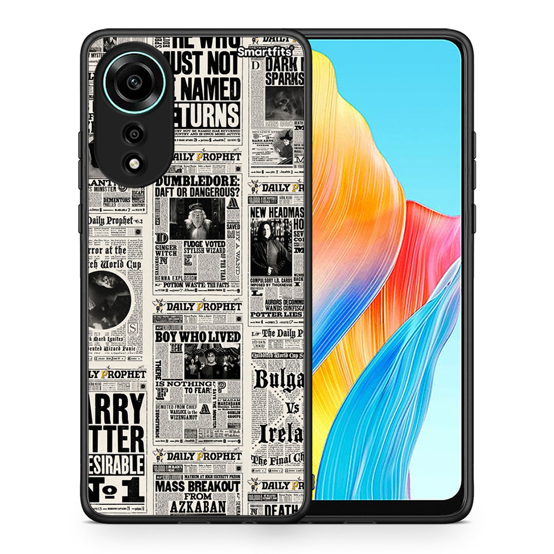 Θήκη Oppo A78 4G Harry Paper από τη Smartfits με σχέδιο στο πίσω μέρος και μαύρο περίβλημα | Oppo A78 4G Harry Paper case with colorful back and black bezels