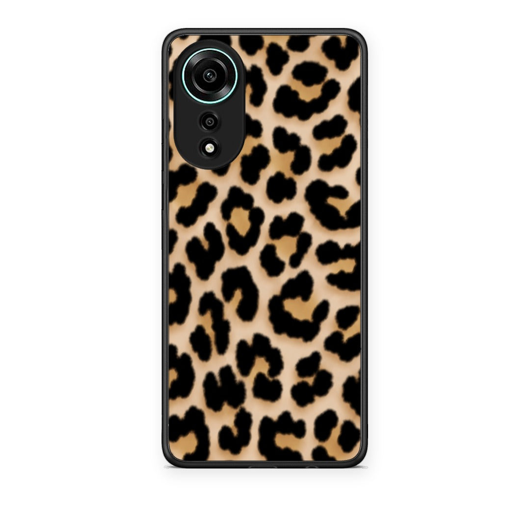 Θήκη Oppo A78 4G Leopard Print Tan Small από τη Smartfits με σχέδιο στο πίσω μέρος και μαύρο περίβλημα | Oppo A78 4G Leopard Print Tan Small case with colorful back and black bezels