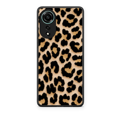 Θήκη Oppo A78 4G Leopard Print Tan Small από τη Smartfits με σχέδιο στο πίσω μέρος και μαύρο περίβλημα | Oppo A78 4G Leopard Print Tan Small case with colorful back and black bezels