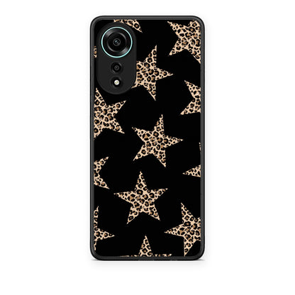 Θήκη Oppo A78 4G Leopard Stars on Black από τη Smartfits με σχέδιο στο πίσω μέρος και μαύρο περίβλημα | Oppo A78 4G Leopard Stars on Black case with colorful back and black bezels
