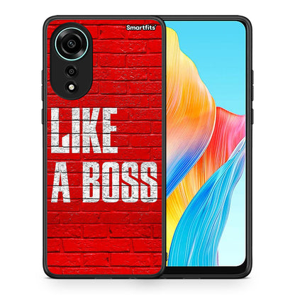 Θήκη Oppo A78 4G Like A Boss από τη Smartfits με σχέδιο στο πίσω μέρος και μαύρο περίβλημα | Oppo A78 4G Like A Boss case with colorful back and black bezels