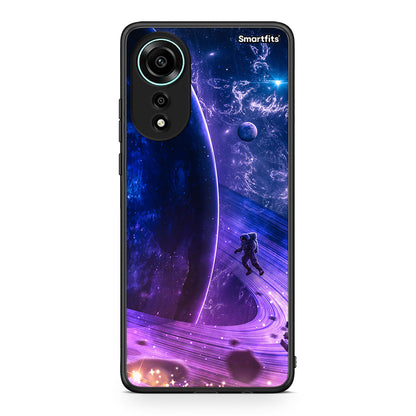 Oppo A78 4G Lost Astronaut θήκη από τη Smartfits με σχέδιο στο πίσω μέρος και μαύρο περίβλημα | Smartphone case with colorful back and black bezels by Smartfits