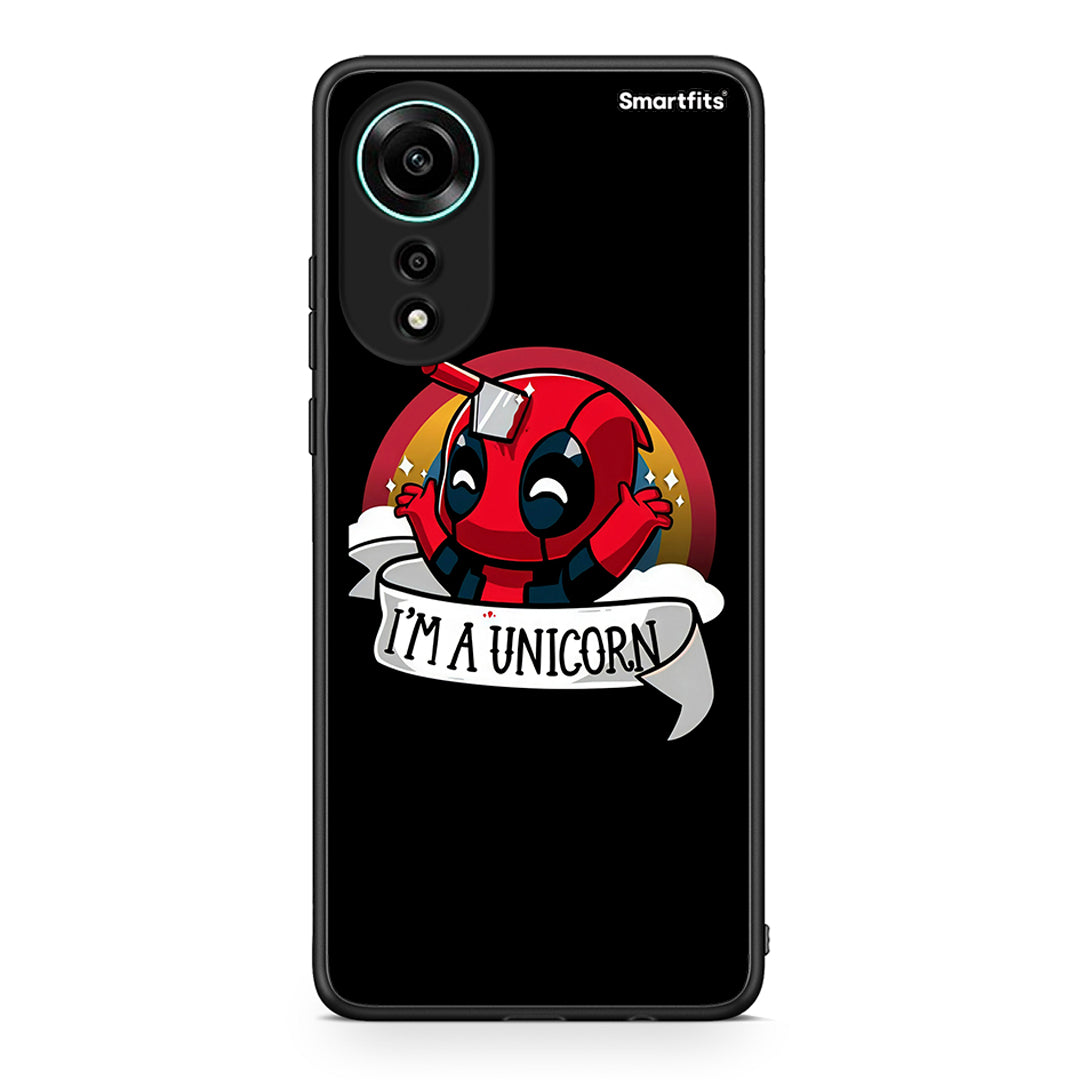 Oppo A78 4G Unicorn Deadpool θήκη από τη Smartfits με σχέδιο στο πίσω μέρος και μαύρο περίβλημα | Smartphone case with colorful back and black bezels by Smartfits