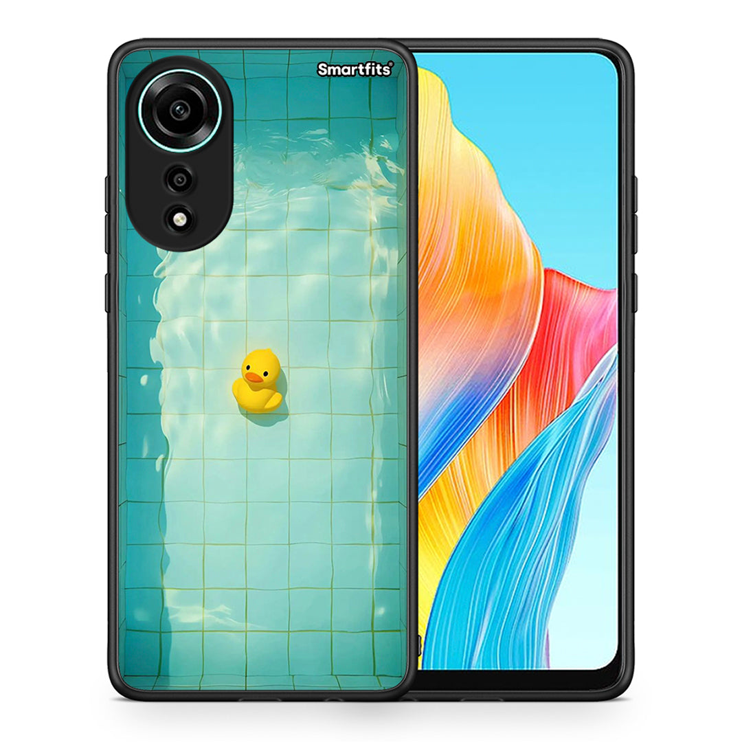 Θήκη Oppo A78 4G Yellow Duck από τη Smartfits με σχέδιο στο πίσω μέρος και μαύρο περίβλημα | Oppo A78 4G Yellow Duck case with colorful back and black bezels