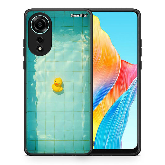 Θήκη Oppo A78 4G Yellow Duck από τη Smartfits με σχέδιο στο πίσω μέρος και μαύρο περίβλημα | Oppo A78 4G Yellow Duck case with colorful back and black bezels