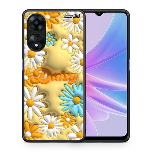 Θήκη Oppo A78 Bubble Daisies από τη Smartfits με σχέδιο στο πίσω μέρος και μαύρο περίβλημα | Oppo A78 Bubble Daisies Case with Colorful Back and Black Bezels