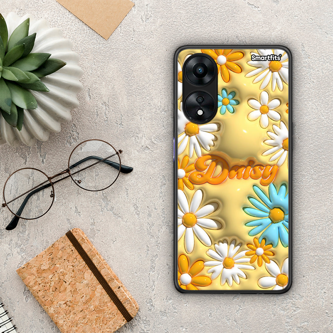 Θήκη Oppo A78 Bubble Daisies από τη Smartfits με σχέδιο στο πίσω μέρος και μαύρο περίβλημα | Oppo A78 Bubble Daisies Case with Colorful Back and Black Bezels