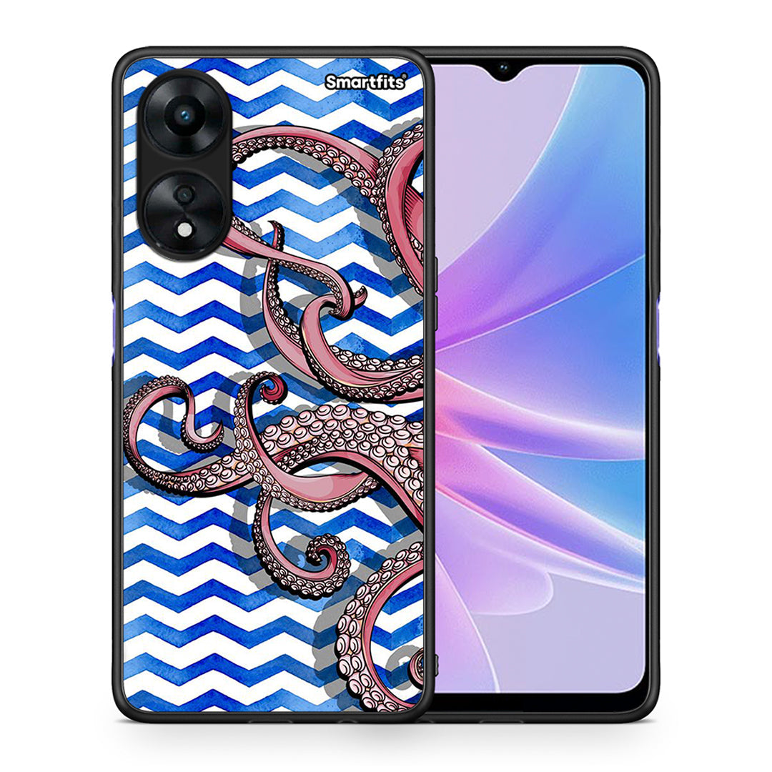 Θήκη Oppo A78 Chevron Devilfish από τη Smartfits με σχέδιο στο πίσω μέρος και μαύρο περίβλημα | Oppo A78 Chevron Devilfish Case with Colorful Back and Black Bezels