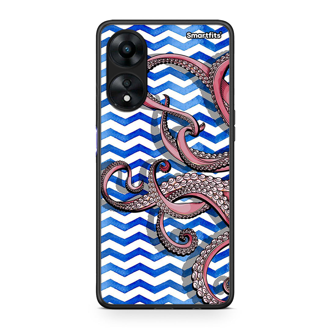 Θήκη Oppo A78 Chevron Devilfish από τη Smartfits με σχέδιο στο πίσω μέρος και μαύρο περίβλημα | Oppo A78 Chevron Devilfish Case with Colorful Back and Black Bezels