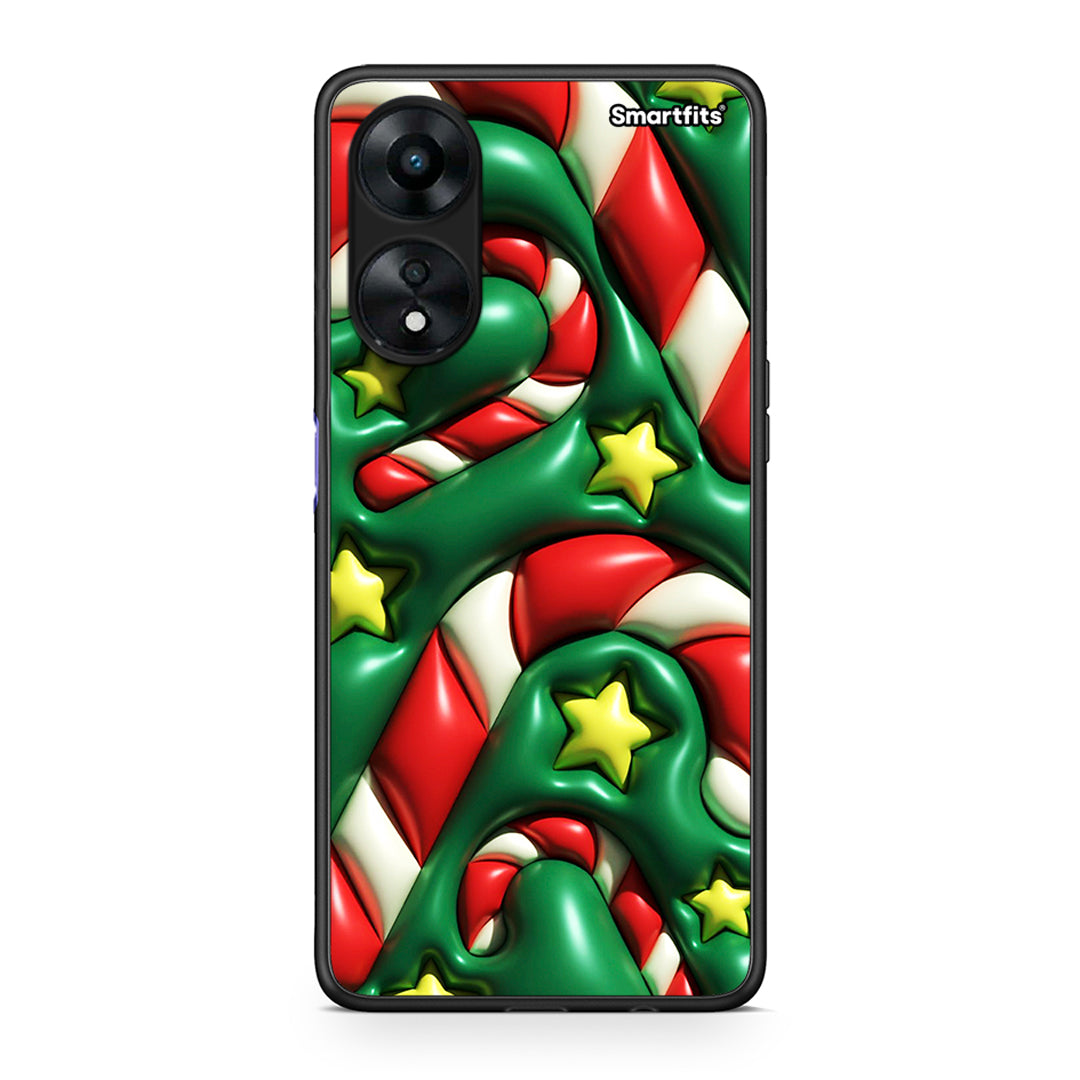 Θήκη Oppo A78 Christmas Bubbles από τη Smartfits με σχέδιο στο πίσω μέρος και μαύρο περίβλημα | Oppo A78 Christmas Bubbles Case with Colorful Back and Black Bezels