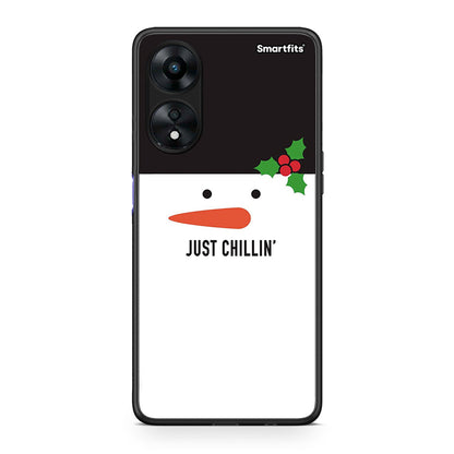 Θήκη Oppo A78 Christmas Chillin από τη Smartfits με σχέδιο στο πίσω μέρος και μαύρο περίβλημα | Oppo A78 Christmas Chillin Case with Colorful Back and Black Bezels