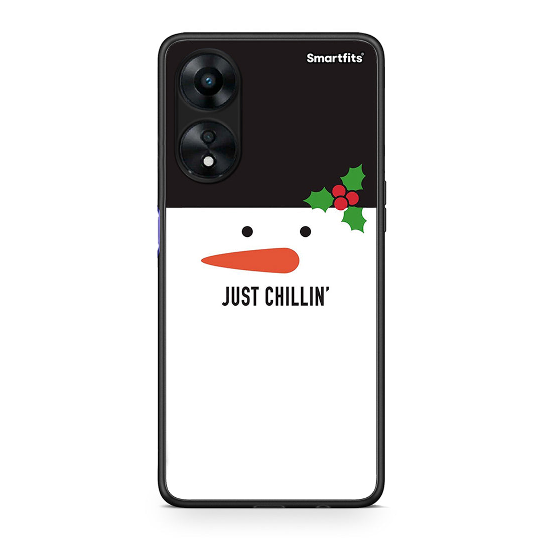 Θήκη Oppo A78 Christmas Chillin από τη Smartfits με σχέδιο στο πίσω μέρος και μαύρο περίβλημα | Oppo A78 Christmas Chillin Case with Colorful Back and Black Bezels