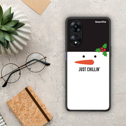 Θήκη Oppo A78 Christmas Chillin από τη Smartfits με σχέδιο στο πίσω μέρος και μαύρο περίβλημα | Oppo A78 Christmas Chillin Case with Colorful Back and Black Bezels
