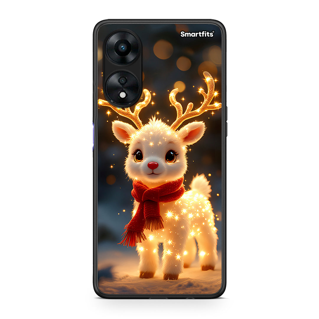 Θήκη Oppo A78 Christmas Cutie από τη Smartfits με σχέδιο στο πίσω μέρος και μαύρο περίβλημα | Oppo A78 Christmas Cutie Case with Colorful Back and Black Bezels