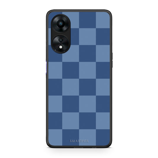 Θήκη Oppo A78 5G Denim Blue Checkerboard από τη Smartfits με σχέδιο στο πίσω μέρος και μαύρο περίβλημα | Oppo A78 5G Denim Blue Checkerboard case with colorful back and black bezels