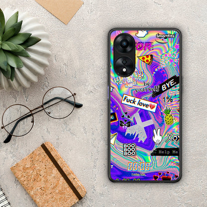 Θήκη Oppo A78 Game Over από τη Smartfits με σχέδιο στο πίσω μέρος και μαύρο περίβλημα | Oppo A78 Game Over Case with Colorful Back and Black Bezels