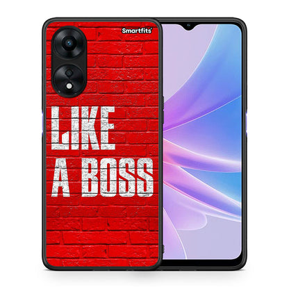 Θήκη Oppo A78 Like A Boss από τη Smartfits με σχέδιο στο πίσω μέρος και μαύρο περίβλημα | Oppo A78 Like A Boss Case with Colorful Back and Black Bezels