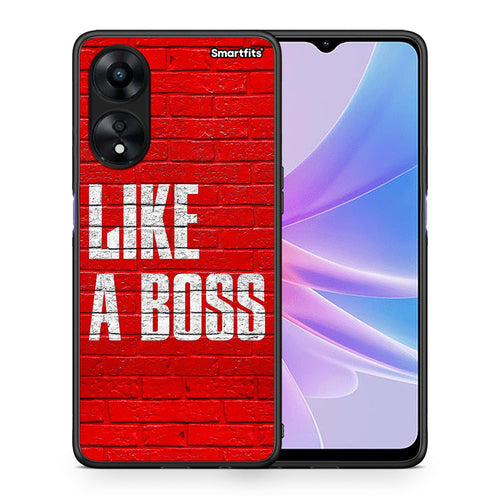 Θήκη Oppo A78 Like A Boss από τη Smartfits με σχέδιο στο πίσω μέρος και μαύρο περίβλημα | Oppo A78 Like A Boss Case with Colorful Back and Black Bezels