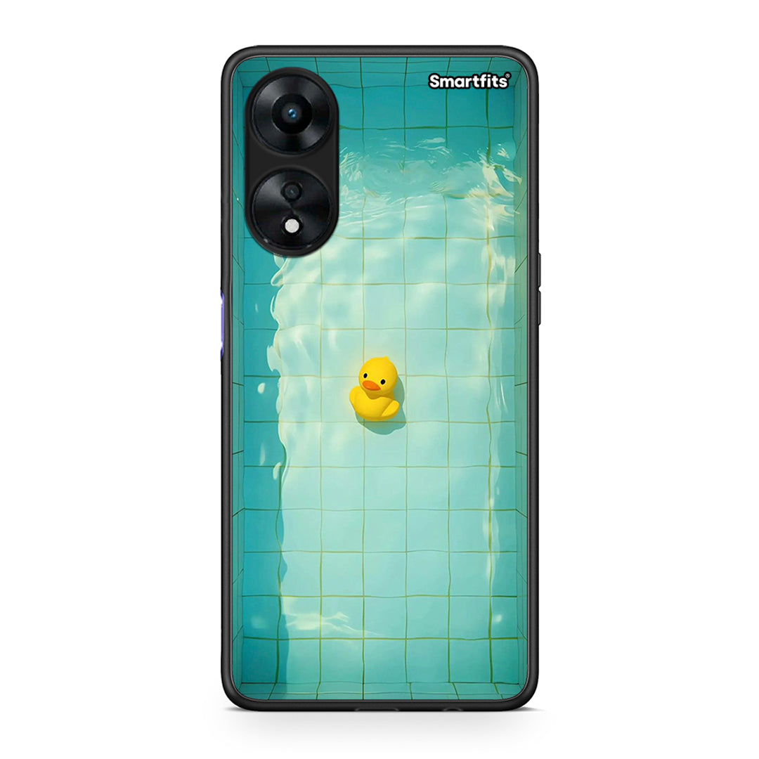 Θήκη Oppo A78 Yellow Duck από τη Smartfits με σχέδιο στο πίσω μέρος και μαύρο περίβλημα | Oppo A78 Yellow Duck Case with Colorful Back and Black Bezels