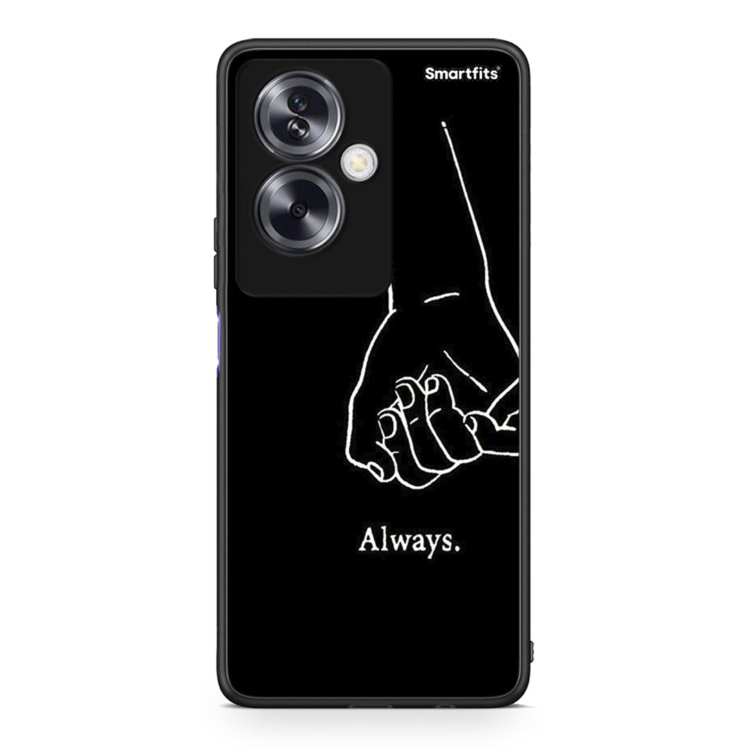 Oppo A79 / A2 Always & Forever 1 Θήκη Αγίου Βαλεντίνου από τη Smartfits με σχέδιο στο πίσω μέρος και μαύρο περίβλημα | Smartphone case with colorful back and black bezels by Smartfits