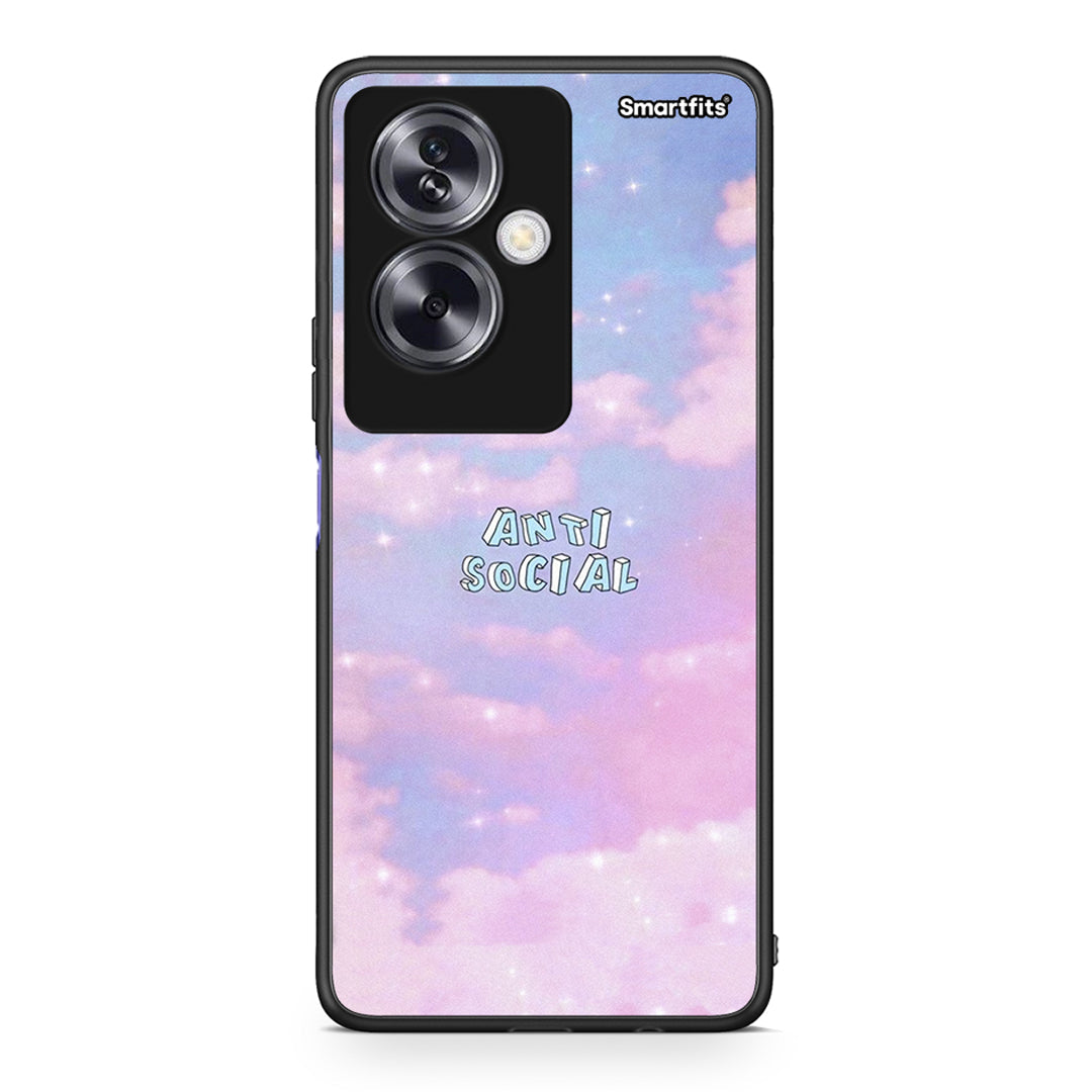 Oppo A79 / A2 Anti Social Θήκη Αγίου Βαλεντίνου από τη Smartfits με σχέδιο στο πίσω μέρος και μαύρο περίβλημα | Smartphone case with colorful back and black bezels by Smartfits