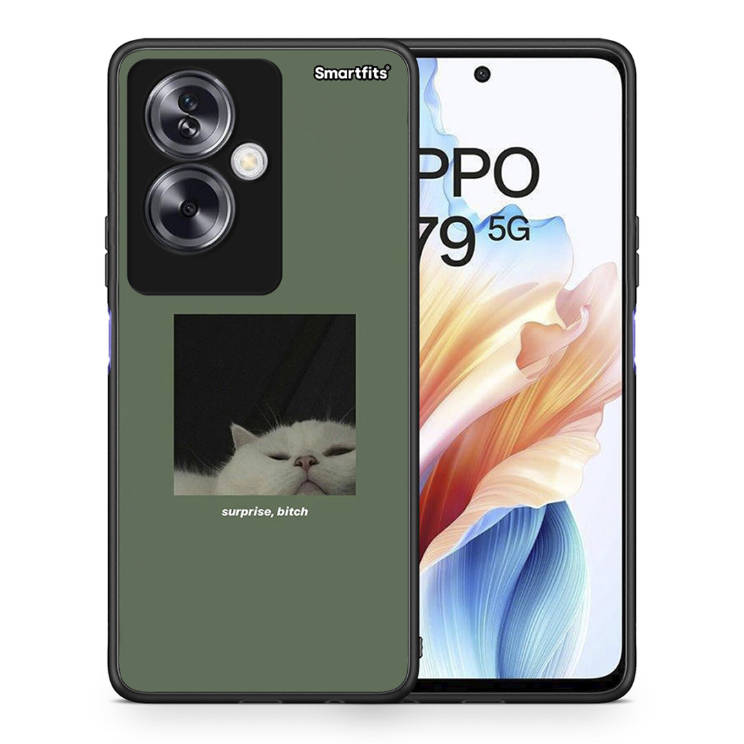 Θήκη Oppo A79 / A2 Bitch Surprise από τη Smartfits με σχέδιο στο πίσω μέρος και μαύρο περίβλημα | Oppo A79 / A2 Bitch Surprise case with colorful back and black bezels
