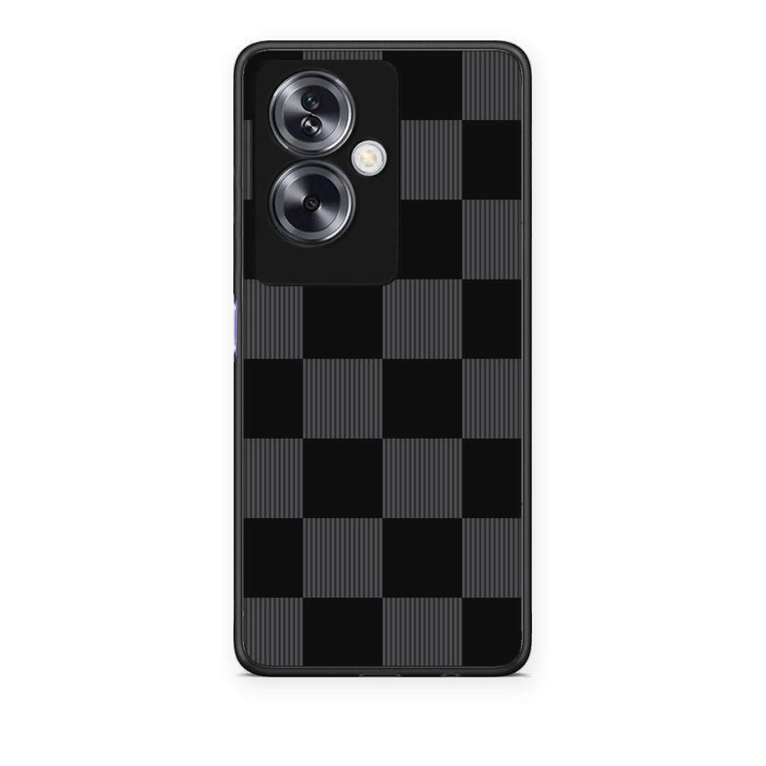 Θήκη Oppo A79 / A2 Black and Charcoal Striped Checks από τη Smartfits με σχέδιο στο πίσω μέρος και μαύρο περίβλημα | Oppo A79 / A2 Black and Charcoal Striped Checks case with colorful back and black bezels