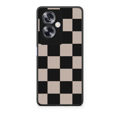 Θήκη Oppo A79 / A2 Black and Taupe Striped Checks από τη Smartfits με σχέδιο στο πίσω μέρος και μαύρο περίβλημα | Oppo A79 / A2 Black and Taupe Striped Checks case with colorful back and black bezels