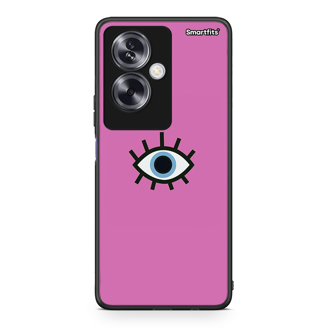 Oppo A79 / A2 Blue Eye Pink θήκη από τη Smartfits με σχέδιο στο πίσω μέρος και μαύρο περίβλημα | Smartphone case with colorful back and black bezels by Smartfits
