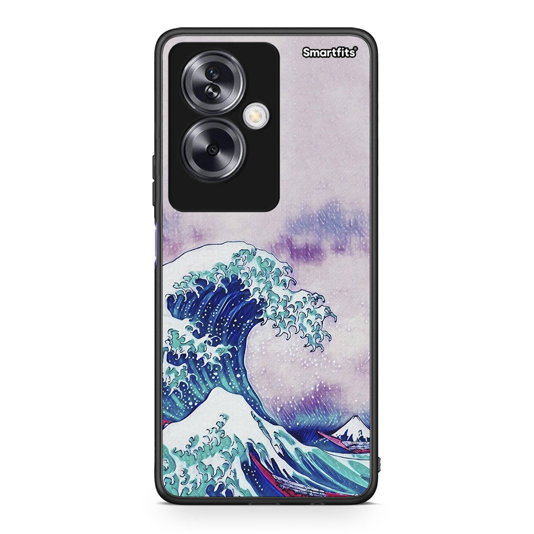 Oppo A79 / A2 Blue Waves θήκη από τη Smartfits με σχέδιο στο πίσω μέρος και μαύρο περίβλημα | Smartphone case with colorful back and black bezels by Smartfits