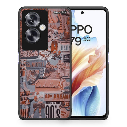 Θήκη Oppo A79 / A2 Born In 90s από τη Smartfits με σχέδιο στο πίσω μέρος και μαύρο περίβλημα | Oppo A79 / A2 Born In 90s case with colorful back and black bezels