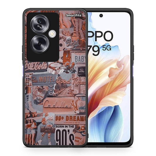 Θήκη Oppo A79 / A2 Born In 90s από τη Smartfits με σχέδιο στο πίσω μέρος και μαύρο περίβλημα | Oppo A79 / A2 Born In 90s case with colorful back and black bezels