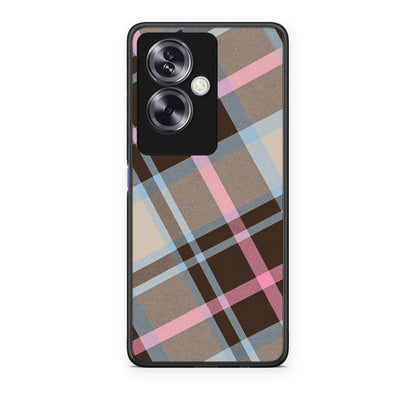 Θήκη Oppo A79 / A2 Brown Pink and Blue Diagonal Plaid από τη Smartfits με σχέδιο στο πίσω μέρος και μαύρο περίβλημα | Oppo A79 / A2 Brown Pink and Blue Diagonal Plaid case with colorful back and black bezels