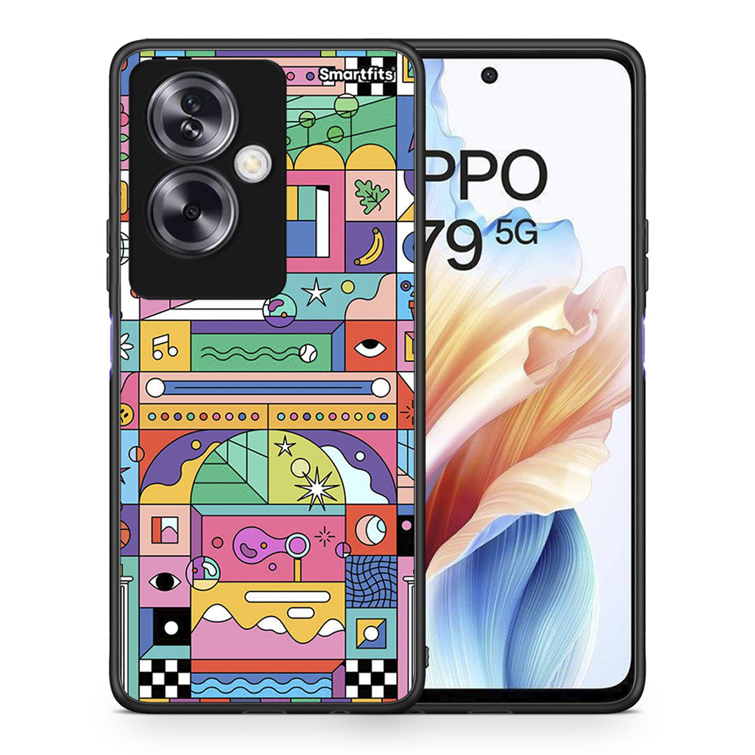 Θήκη Oppo A79 / A2 Bubbles Soap από τη Smartfits με σχέδιο στο πίσω μέρος και μαύρο περίβλημα | Oppo A79 / A2 Bubbles Soap case with colorful back and black bezels