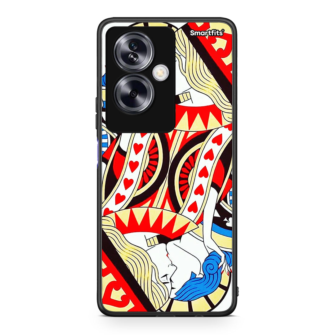 Oppo A79 / A2 Card Love θήκη από τη Smartfits με σχέδιο στο πίσω μέρος και μαύρο περίβλημα | Smartphone case with colorful back and black bezels by Smartfits