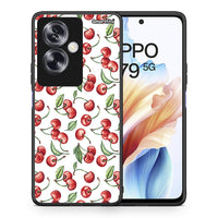 Thumbnail for Θήκη Oppo A79 / A2 Cherry Summer από τη Smartfits με σχέδιο στο πίσω μέρος και μαύρο περίβλημα | Oppo A79 / A2 Cherry Summer case with colorful back and black bezels