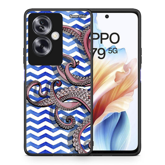 Θήκη Oppo A79 / A2 Chevron Devilfish από τη Smartfits με σχέδιο στο πίσω μέρος και μαύρο περίβλημα | Oppo A79 / A2 Chevron Devilfish case with colorful back and black bezels