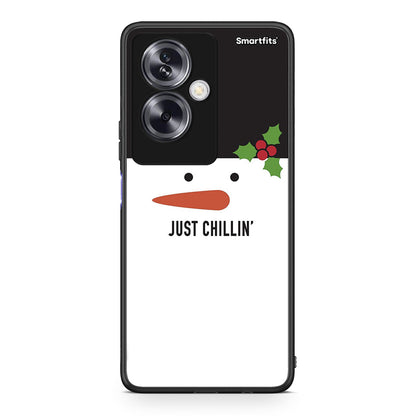 Oppo A79 / A2 Christmas Chillin θήκη από τη Smartfits με σχέδιο στο πίσω μέρος και μαύρο περίβλημα | Smartphone case with colorful back and black bezels by Smartfits