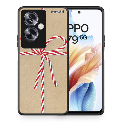 Θήκη Oppo A79 / A2 Christmas Gift από τη Smartfits με σχέδιο στο πίσω μέρος και μαύρο περίβλημα | Oppo A79 / A2 Christmas Gift case with colorful back and black bezels