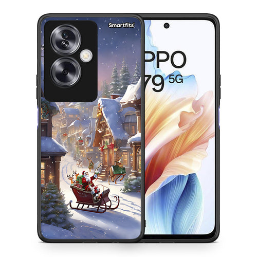 Θήκη Oppo A79 / A2 Christmas Snow από τη Smartfits με σχέδιο στο πίσω μέρος και μαύρο περίβλημα | Oppo A79 / A2 Christmas Snow case with colorful back and black bezels