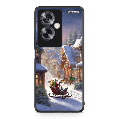 Oppo A79 / A2 Christmas Snow θήκη από τη Smartfits με σχέδιο στο πίσω μέρος και μαύρο περίβλημα | Smartphone case with colorful back and black bezels by Smartfits