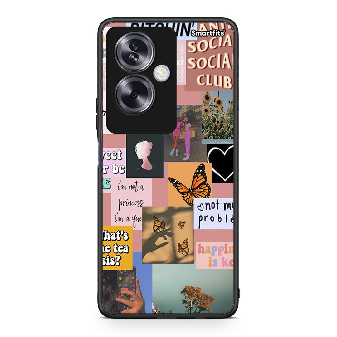 Oppo A79 / A2 Collage Bitchin Θήκη Αγίου Βαλεντίνου από τη Smartfits με σχέδιο στο πίσω μέρος και μαύρο περίβλημα | Smartphone case with colorful back and black bezels by Smartfits