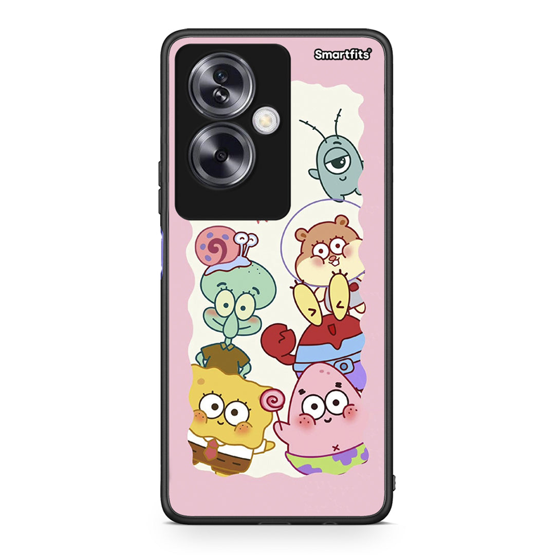 Oppo A79 / A2 Cute Companion θήκη από τη Smartfits με σχέδιο στο πίσω μέρος και μαύρο περίβλημα | Smartphone case with colorful back and black bezels by Smartfits