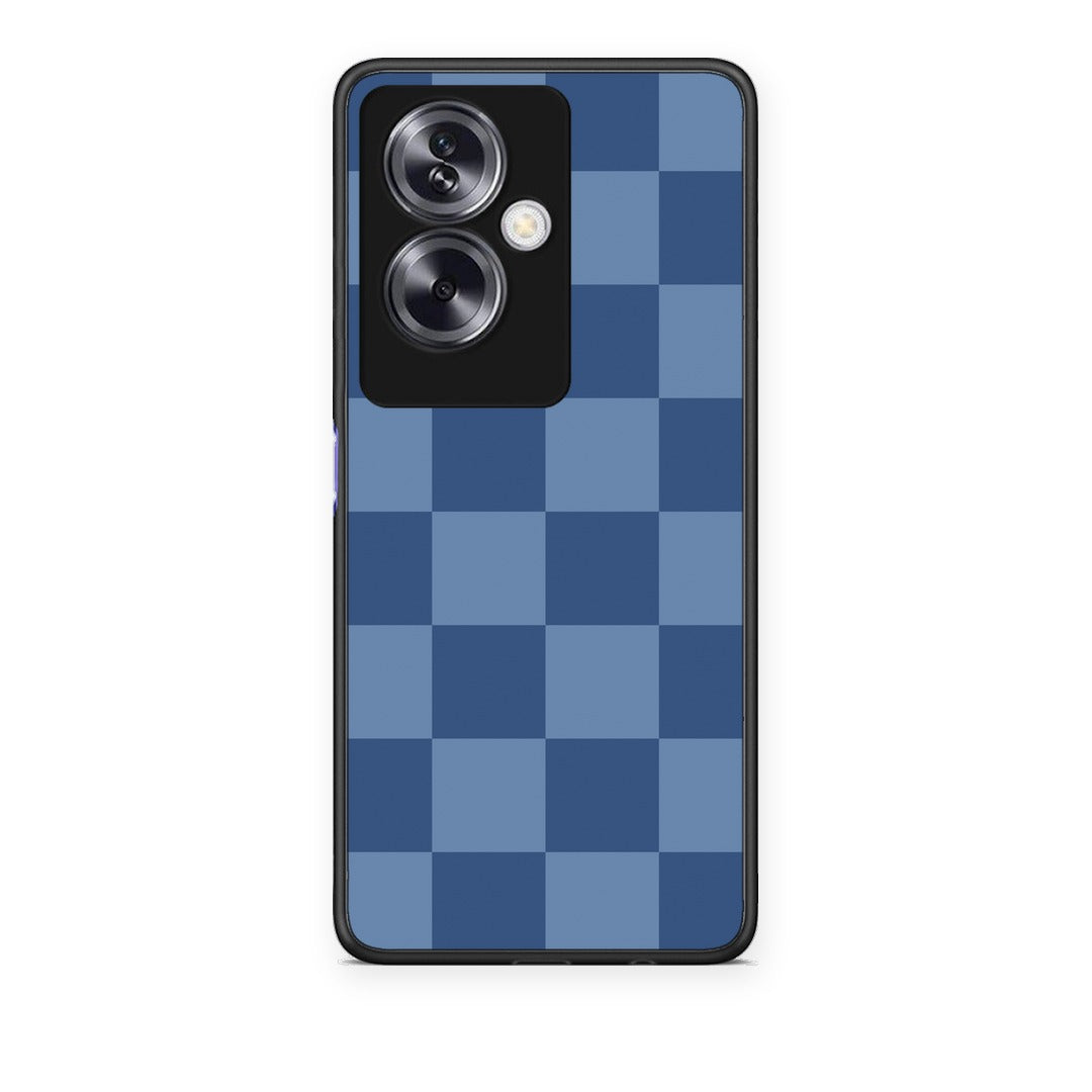 Θήκη Oppo A79 / A2 Denim Blue Checkerboard από τη Smartfits με σχέδιο στο πίσω μέρος και μαύρο περίβλημα | Oppo A79 / A2 Denim Blue Checkerboard case with colorful back and black bezels