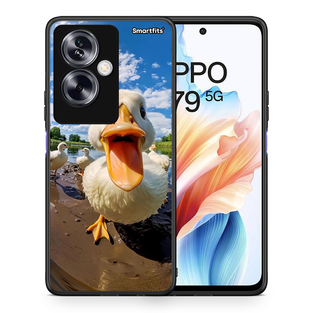 Θήκη Oppo A79 / A2 Duck Face από τη Smartfits με σχέδιο στο πίσω μέρος και μαύρο περίβλημα | Oppo A79 / A2 Duck Face case with colorful back and black bezels